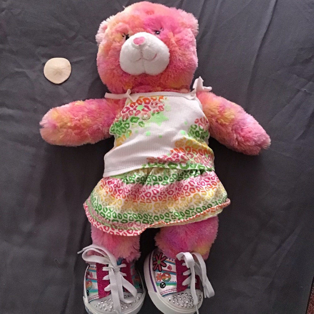 Multicolored Build-A-Bear Bear With Outfit